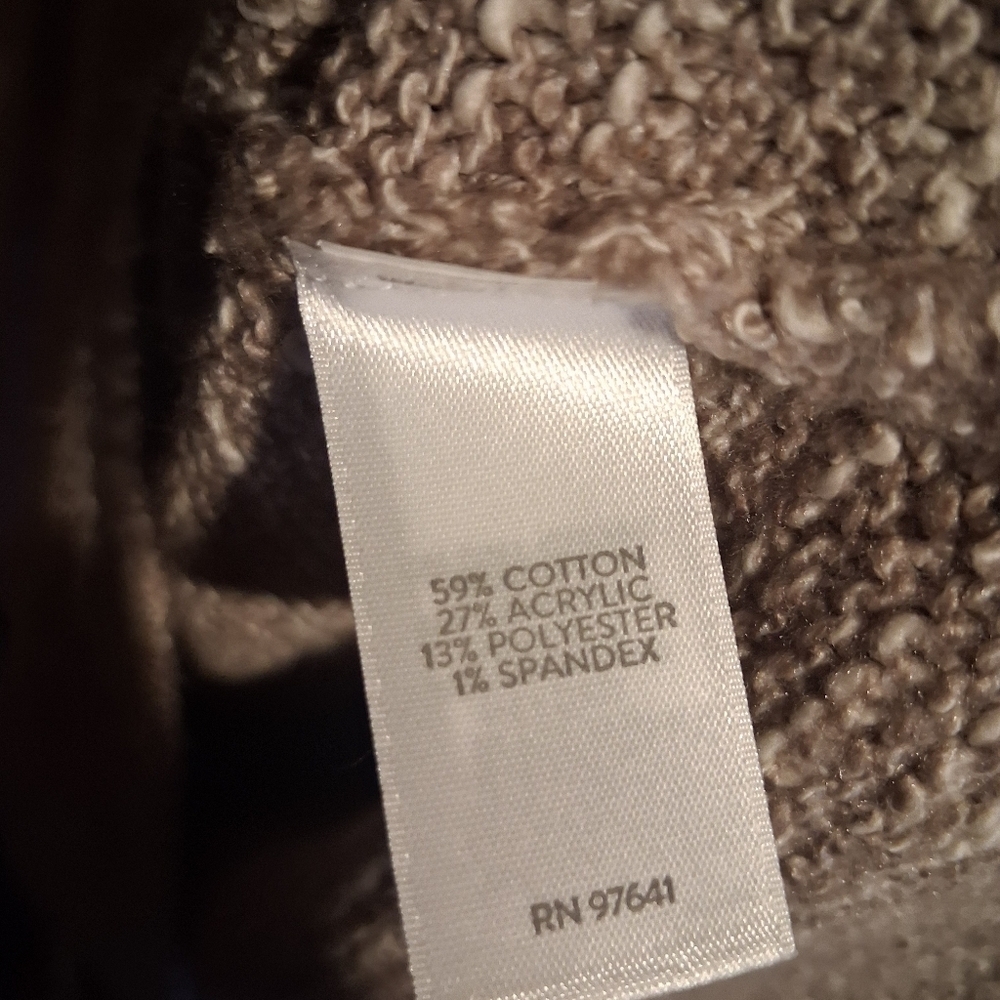 Pure Jill Textyred Knit Cream Tan Cotton Blend Sweater SP - Picture 6 of 7